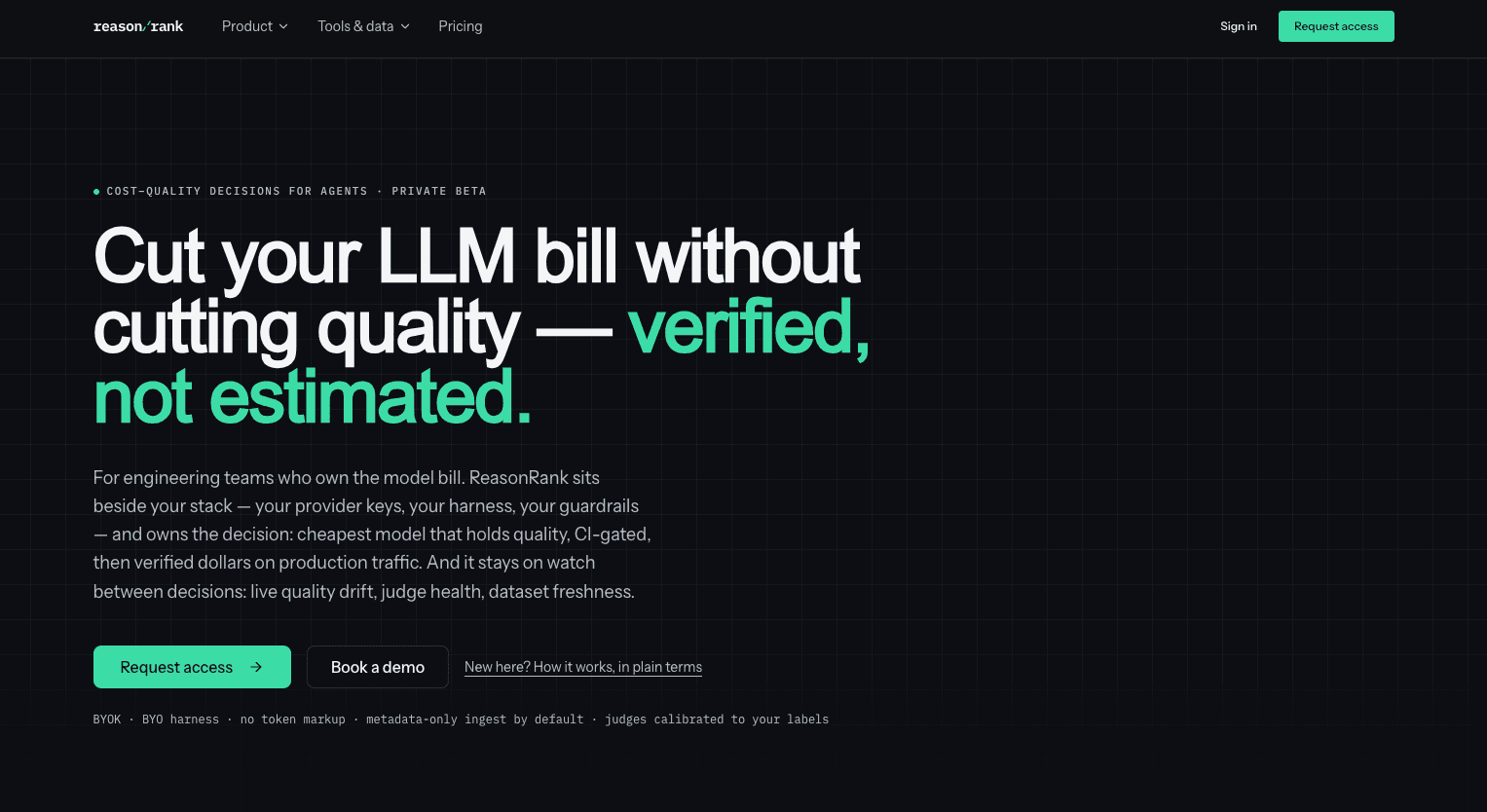 ReasonRank product screenshot